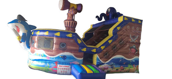 समुद्री डाकू जहाज विषय के लिए वाणिज्यिक ग्रेड inflatable सूखी स्लाइड