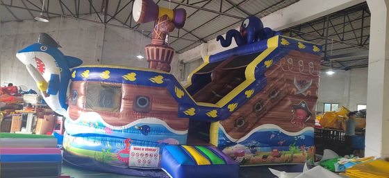 समुद्री डाकू जहाज विषय के लिए वाणिज्यिक ग्रेड inflatable सूखी स्लाइड