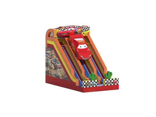 रेसिंग कार थीम सूखी inflatable स्लाइड अनुकूलित 8x5x6m