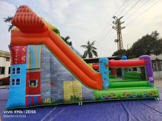 मज़ा पार्क सूखी Inflatable कैंडी की दुकान विषय के साथ उछल स्लाइड
