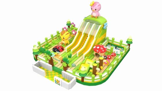 मशरूम और मैडमबग के साथ फार्म थीम Inflatable Bouncy स्लाइड महल