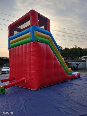 पूल के साथ गर्मियों के नीले नारंगी inflatable पानी स्लाइड