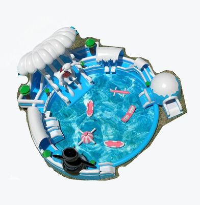बर्फ की दुनिया आउटडोर inflatable वाटर पार्क बड़े गोल पूल के साथ अनुकूलित