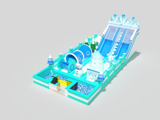 हल्का नीला रंग inflatable बच्चों inflatable उछल महल