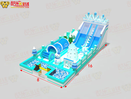 हल्का नीला रंग inflatable बच्चों inflatable उछल महल