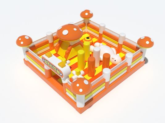 ऑरेंज मशरूम शैली inflatable महल inflatable कूद महल