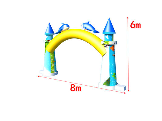 महासागर डॉल्फिन 8*6m पार्टी इवेंट के लिए आउटडोर विज्ञापन के लिए inflatable arches