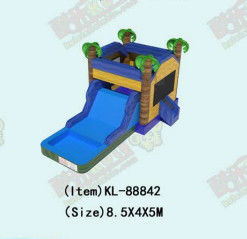 पाम ट्री वाणिज्यिक पानी स्लाइड के साथ inflatable उछल महल