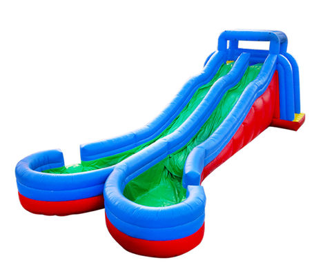 वाणिज्यिक आउटडोर दो लेन पानी स्लाइड पूल के साथ inflatable
