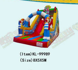 बच्चों के लिए हाथी थीम के साथ क्लॉउन inflatable स्लाइड मनोरंजन पार्क