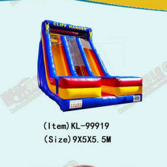 क्लिफ हैंगर बच्चों के मनोरंजन पार्क के लिए पट्टियों के लिए inflatable स्लाइड