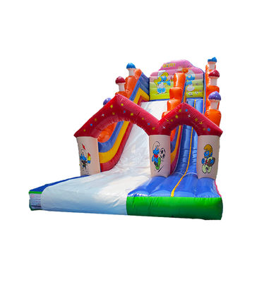 बच्चों के लिए मज़ा पार्क inflatable स्मूर्फ्स किराए के लिए बड़ी स्लाइड