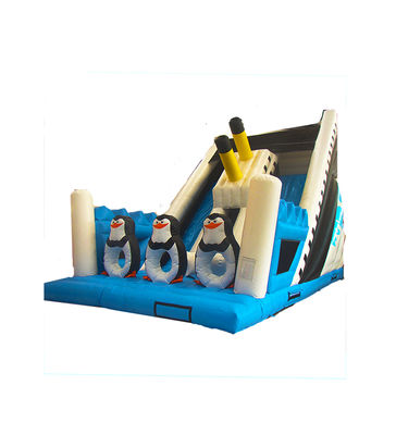 किराये के लिए बच्चों के लिए मनोरंजन पार्क inflatable पेंगुइन स्लाइड