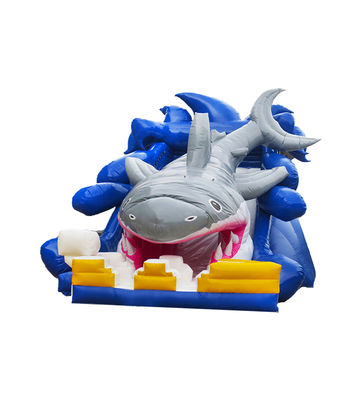किराये के लिए विशाल शार्क बच्चों मज़ा पार्क inflatable स्लाइड