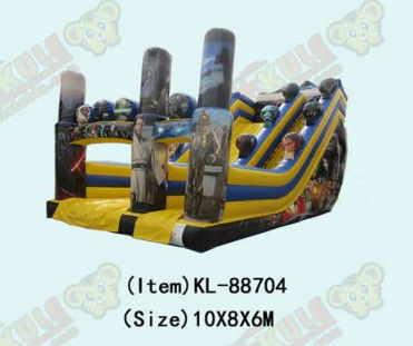 रंगीन स्लाइड्स बच्चों के लिए मज़ा पार्क inflatable खेल का मैदान