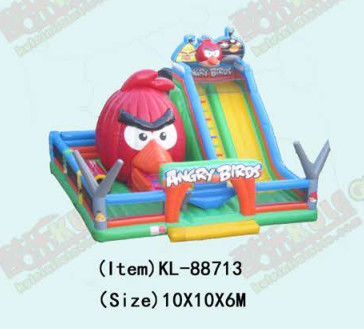 बच्चों के लिए मज़ा पार्क Inflatable Angry Bird Animals स्लाइड किराए के लिए