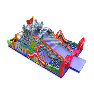 मजेदार - डायनासोर मूर्तियों के साथ भरा हुआ inflatable महल चट्टान - पैटर्न