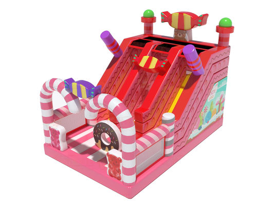 कैंडी वर्ल्ड गुलाबी शैली के लिए पट्टा कार्यक्रम पार्टी के लिए inflatable स्लाइड