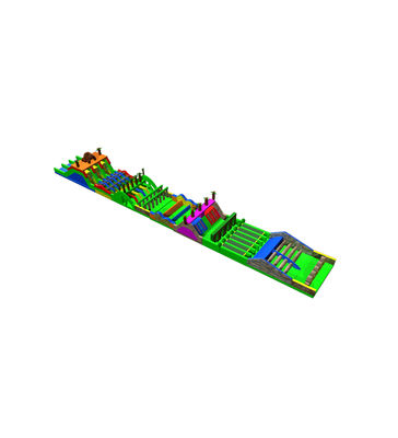 जीवंत गतिशील बहुरंगी घुमावदार बाधा दौड़ खेल का मैदान