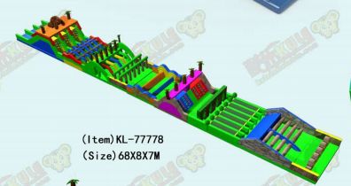 जीवंत गतिशील बहुरंगी घुमावदार बाधा दौड़ खेल का मैदान
