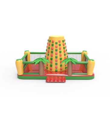 इन्फ्लेटेबल रॉक क्लाइम्बिंग: एक मजेदार आउटडोर एडवेंचर प्लेग्राउंड उष्णकटिबंधीय ताड़ के पेड़