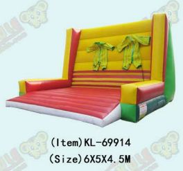 दो सूट सहित चंचल इन्फ्लेटेबल स्टिकी वॉल आकर्षण - रोमांचक चुनौतियों के लिए रॉक-क्लाइम्बिंग संरचना